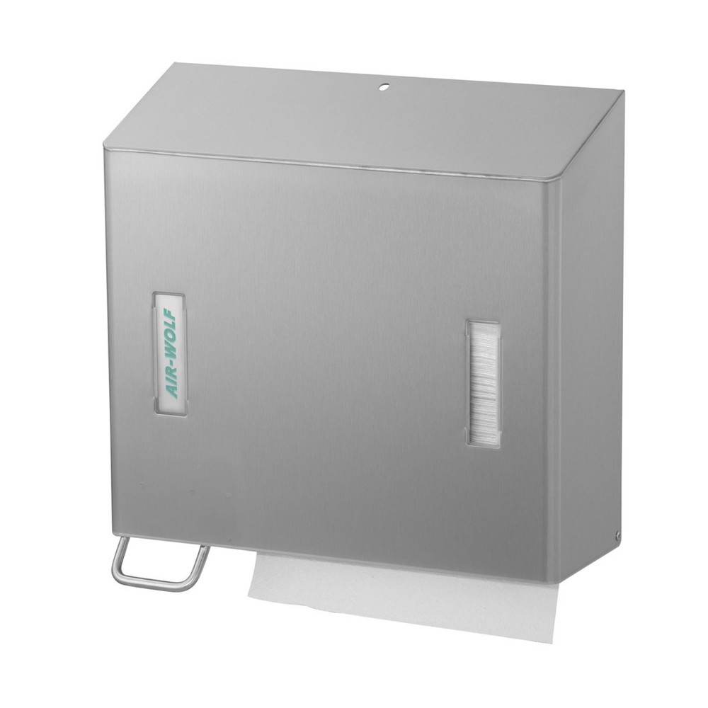 Immagine del prodotto n. 1: Combinazione di distributore di carta e sapone Air-Wolf a sinistra in acciaio inox spazzolato