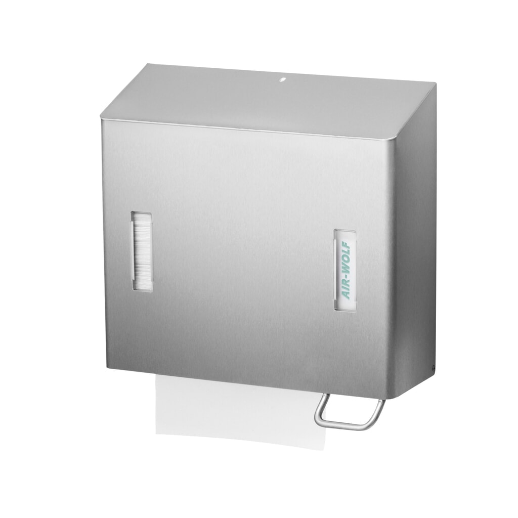 Combinazione di distributore di carta e sapone in schiuma Air-Wolf in acciaio inox spazzolato a destra Immagine del prodotto: Combinazione di distributore di carta e sapone in schiuma Air-Wolf in acciaio inox spazzolato a destra
