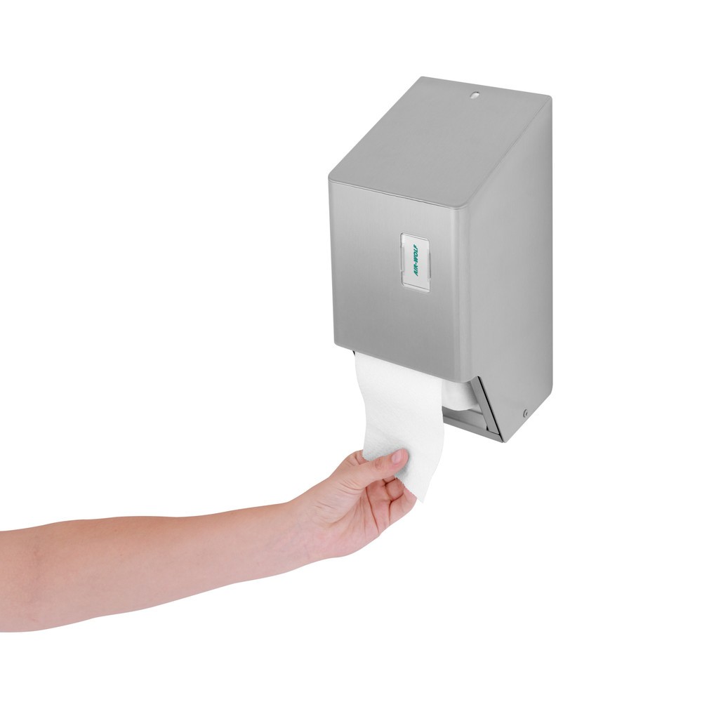 Immagine del prodotto n. 2: Distributore di carta igienica Air-Wolf per 2 rotoli di carta igienica per uso domestico, acciaio inox spazzolato