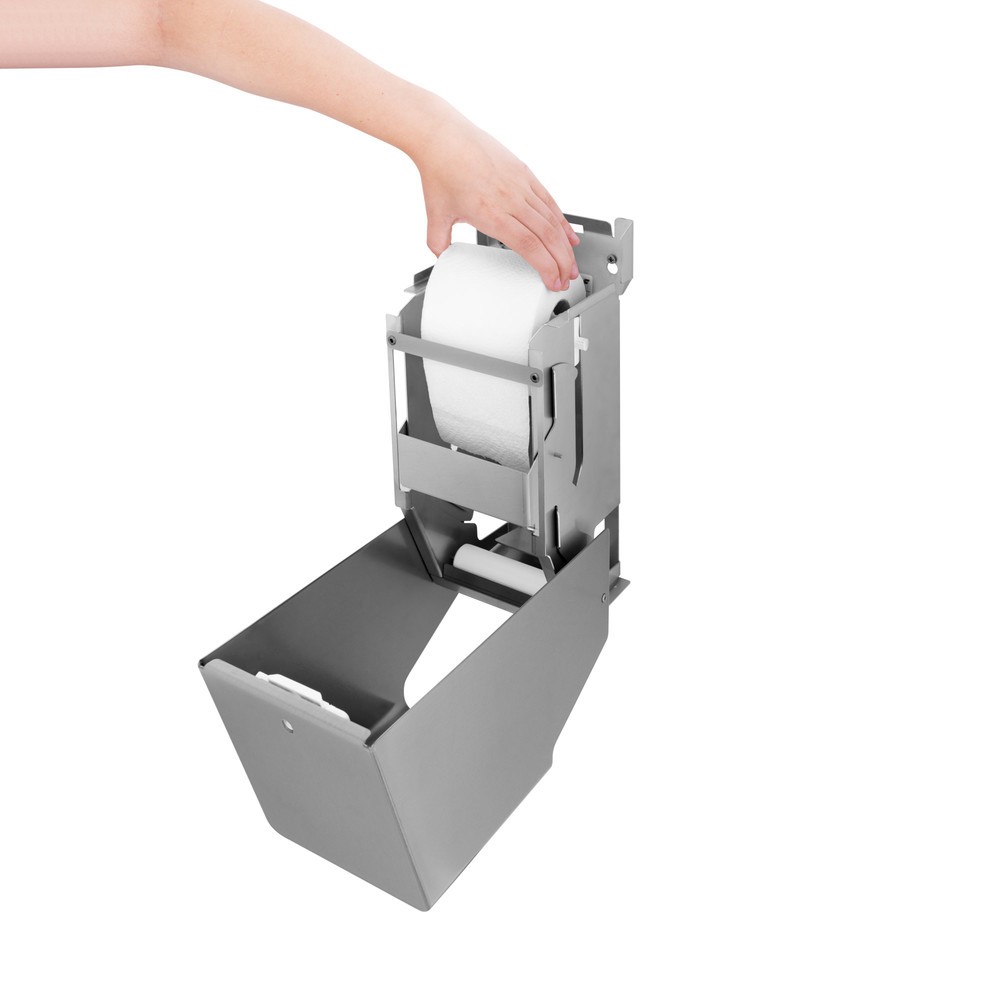 Immagine del prodotto n. 3: Distributore di carta igienica Air-Wolf per 2 rotoli di carta igienica per uso domestico, acciaio inox spazzolato