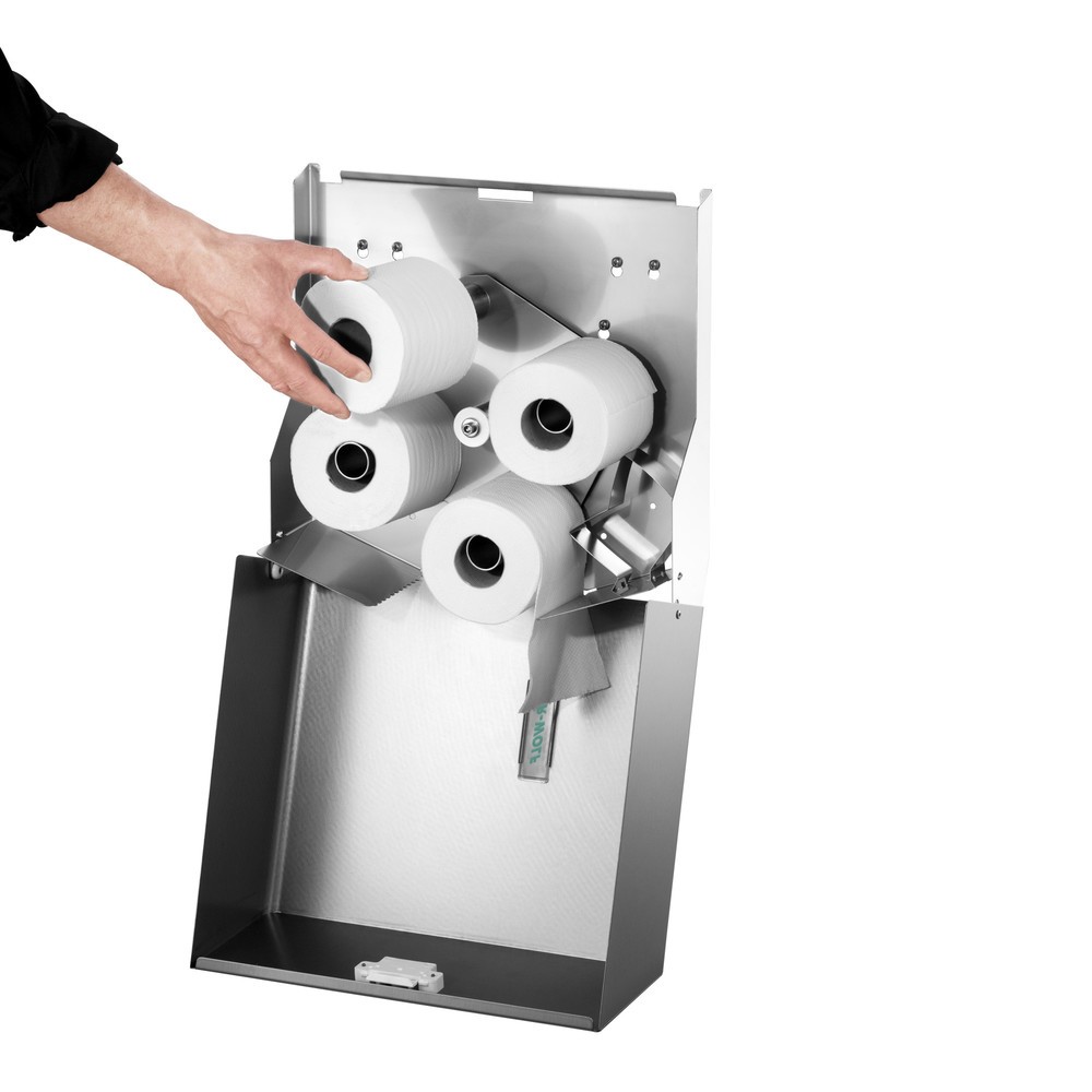 Immagine del prodotto n. 9: Distributore di rotoli duplex Air-Wolf in acciaio inox spazzolato