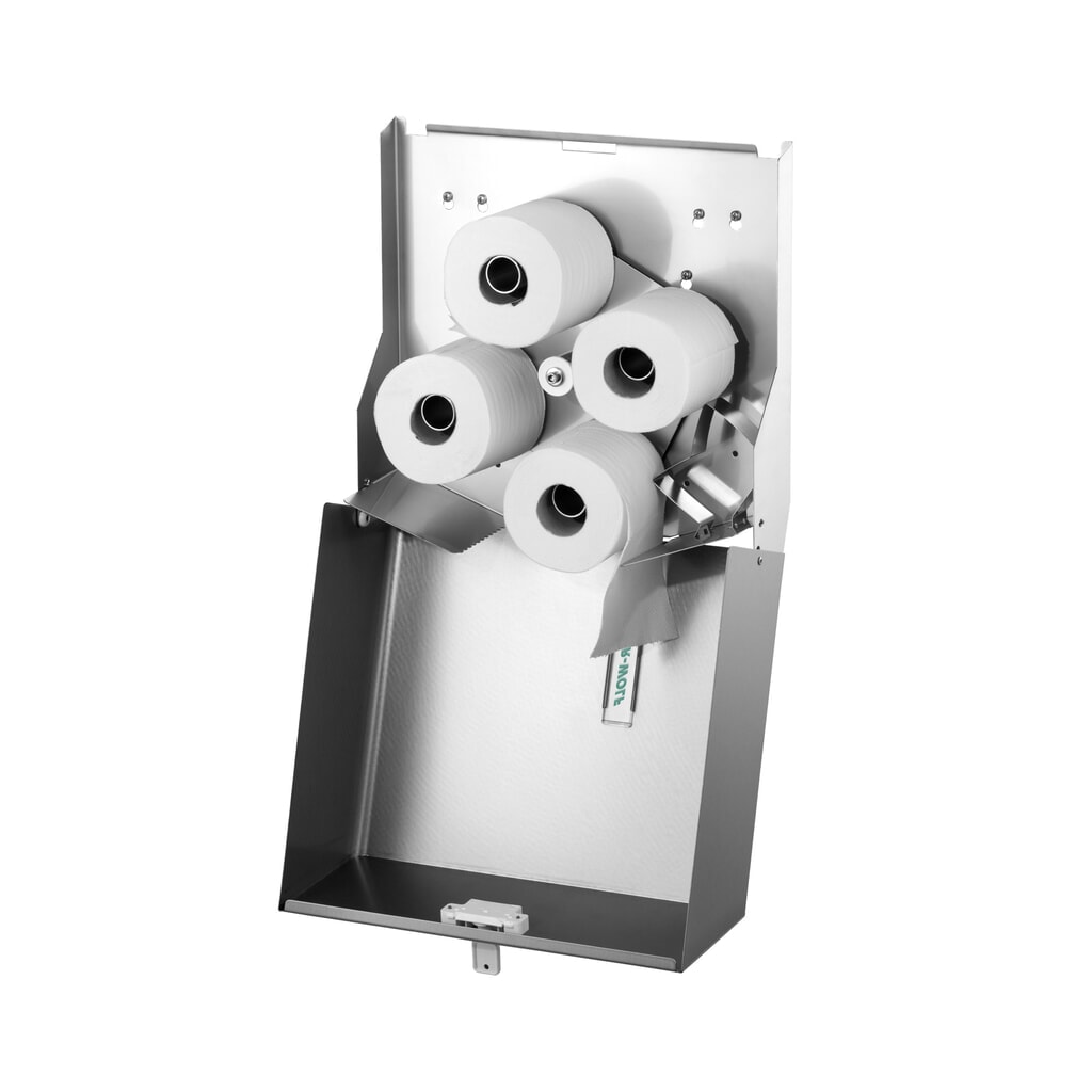 Distributore di rotoli duplex Air-Wolf in acciaio inox spazzolato Immagine del prodotto n. 10: Distributore di rotoli duplex Air-Wolf in acciaio inox spazzolato