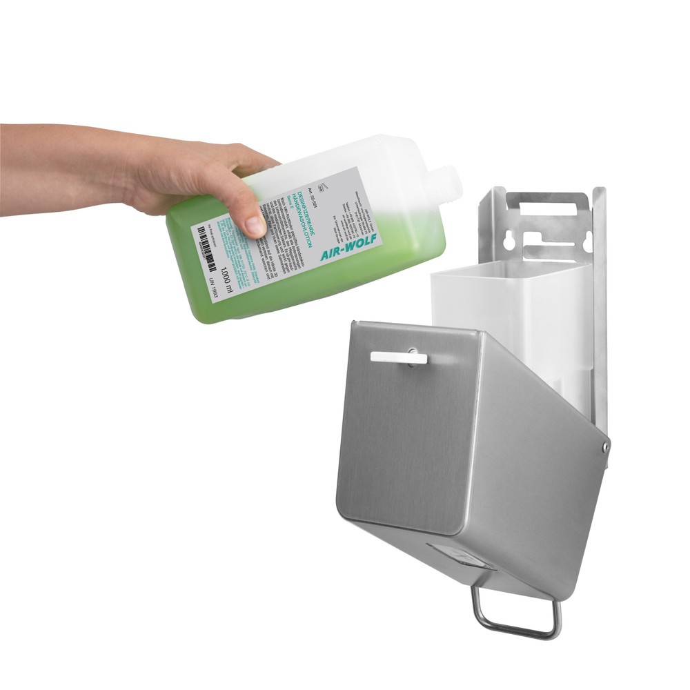 Immagine del prodotto n. 2: Distributore di sapone e disinfettante Air-Wolf da 250 ml in acciaio inox spazzolato