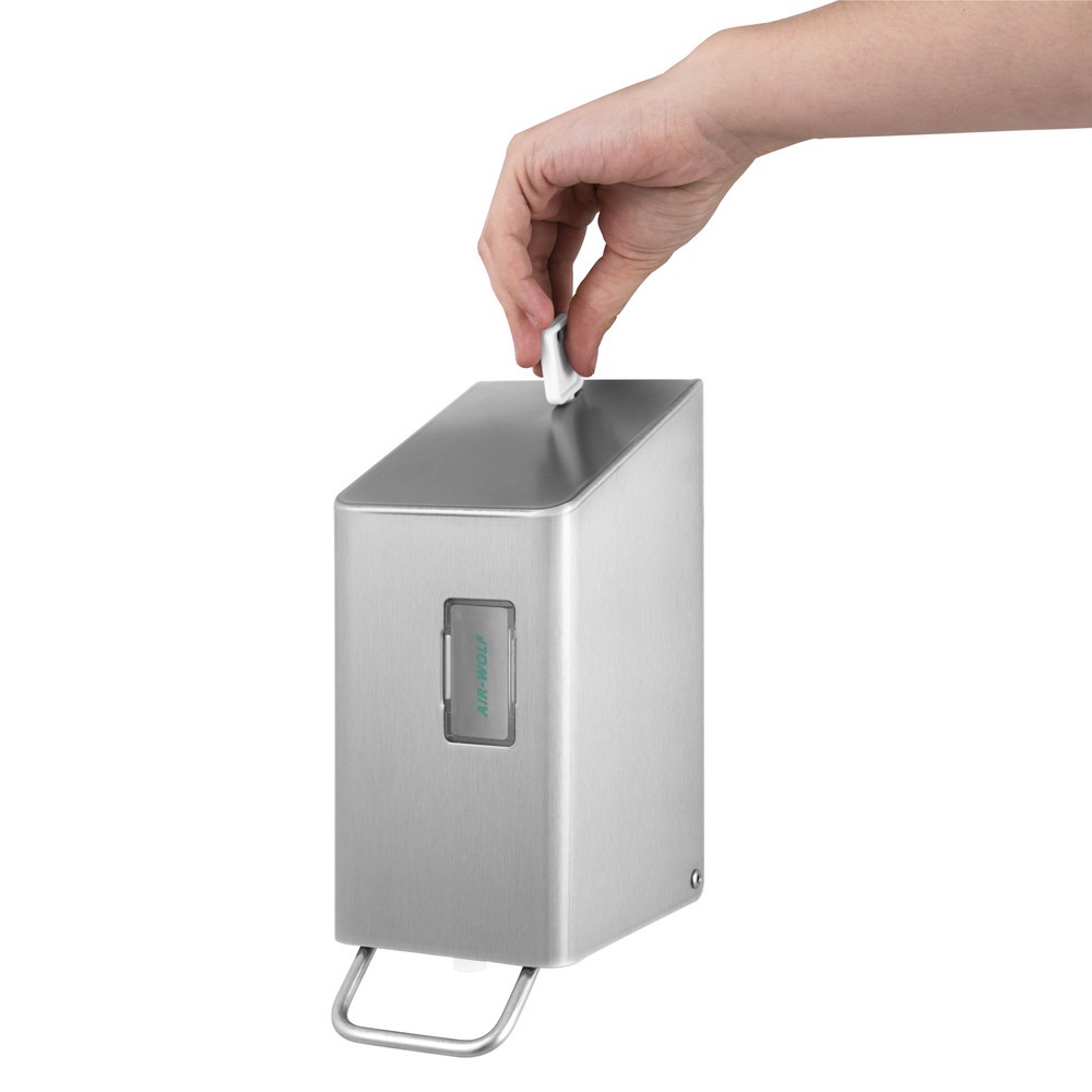Immagine del prodotto n. 5: Distributore di sapone e disinfettante Air-Wolf da 250 ml in acciaio inox spazzolato