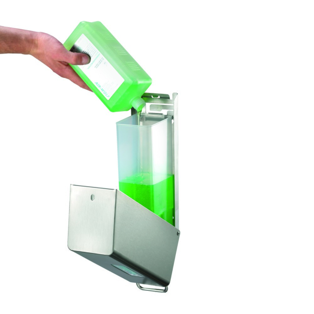 Immagine del prodotto n. 2: Distributore di sapone e disinfettante Air-Wolf per 600 ml di lozione lavamani o disinfettante Serie Omega in acciaio inox spazzolato