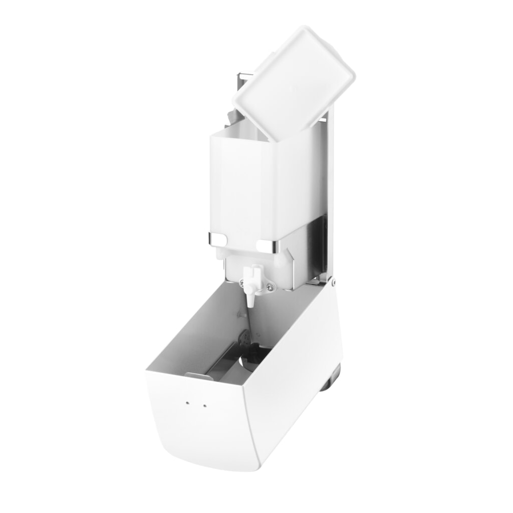 Distributore di sapone e disinfettante Air-Wolf serie Alpha, bianco Immagine del prodotto n. 2: Distributore di sapone e disinfettante Air-Wolf serie Alpha, bianco