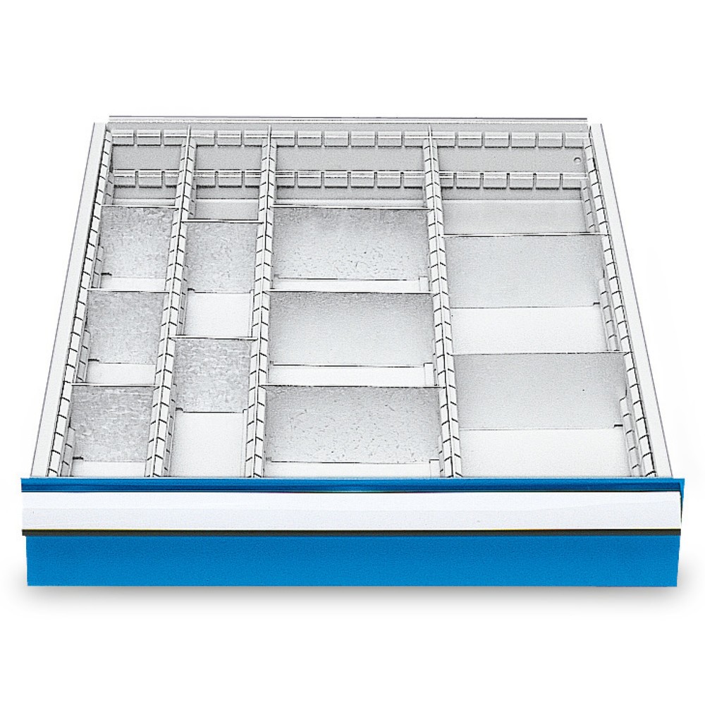 Immagine del prodotto: Divisore per cassetto in metallo per banchi da lavoro in serie Bedrunka+Hirth, per altezza frontale 100 mm