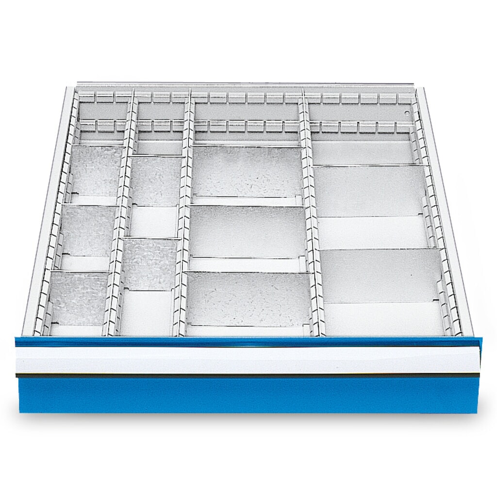 Immagine del prodotto: Divisore per cassetto in metallo per banchi da lavoro in serie Bedrunka+Hirth, per altezza frontale 100 mm