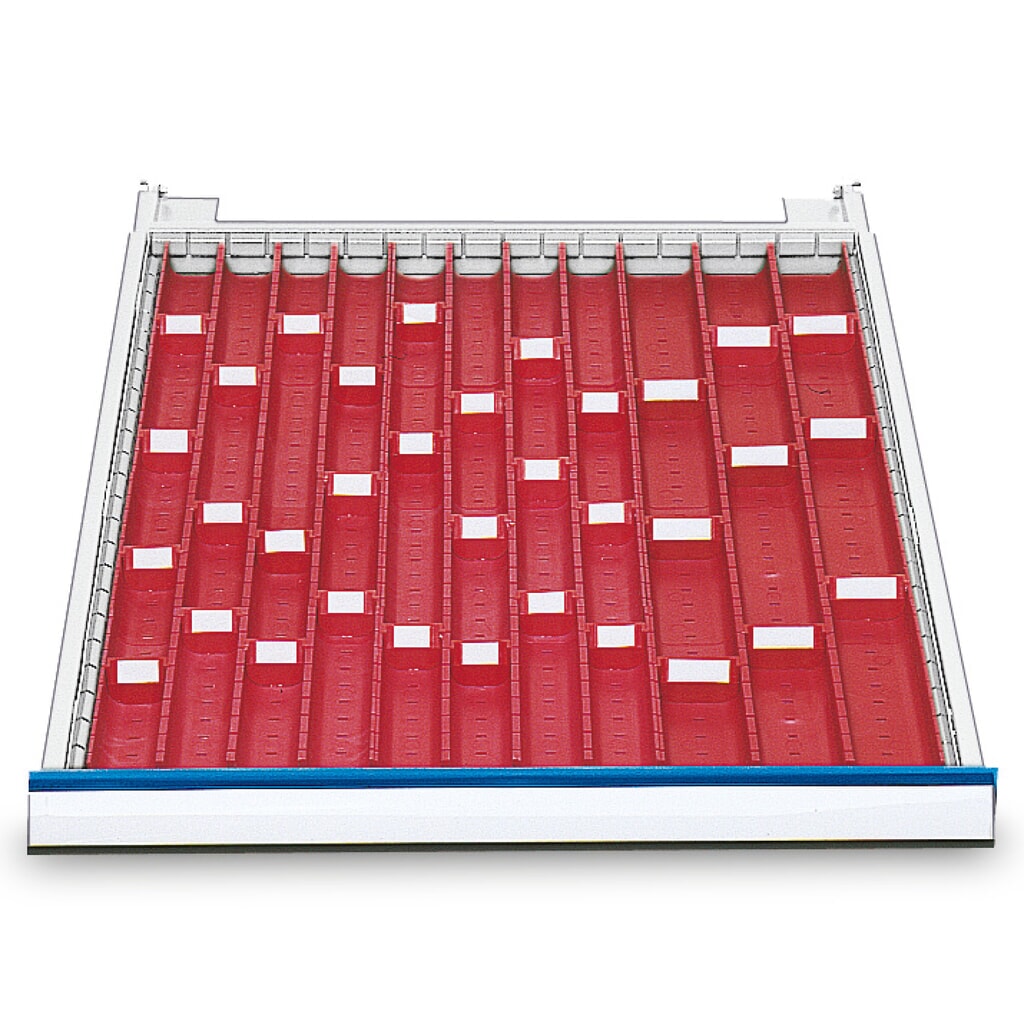 Divisorio con vaschette per banchi da lavoro in serie Bedrunka+Hirth, altezza 50 mm Immagine del prodotto: Divisorio con vaschette per banchi da lavoro in serie Bedrunka+Hirth, altezza 50 mm
