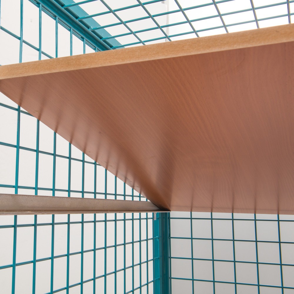 Immagine del prodotto: doppio fondo aggiuntivo per carrello armadio Ameise®, pareti a griglia, blu turchese, AxLxP 25 x 995 x 690 mm
