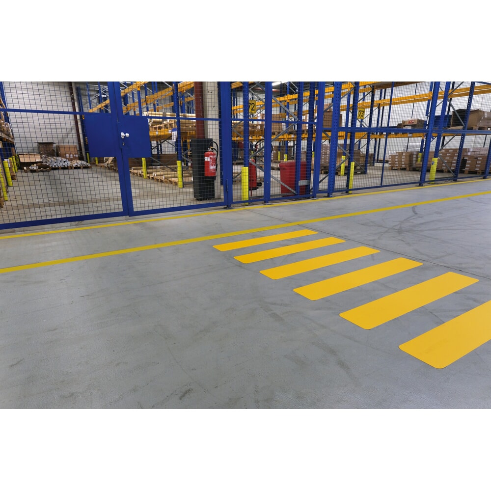 Immagine del prodotto n. 2: DURABLE nastro per marcatura da pavimento, a strisce zebrate 120 x 20 cm, striscia di ricambio, giallo