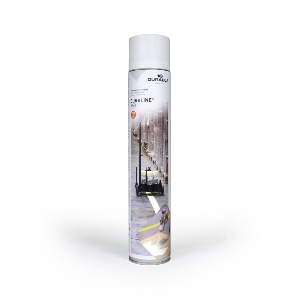 Immagine del prodotto n. 1: DURABLE vernice segnaletica da pavimento spray DURALINE®, per interni ed esterni, 750 ml, bianco