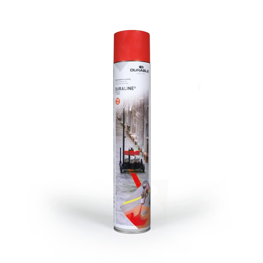 Immagine del prodotto: DURABLE vernice segnaletica da pavimento spray DURALINE®, per interni ed esterni, 750 ml, rosso