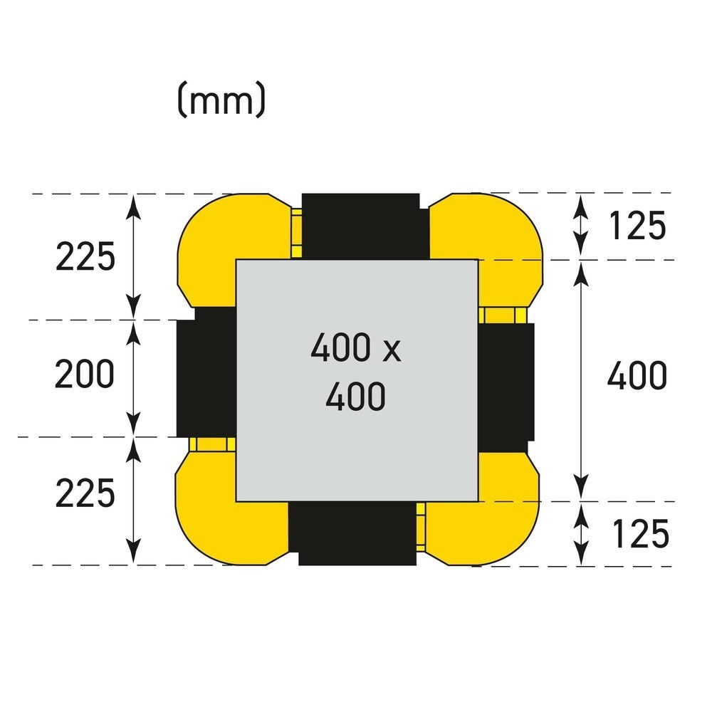 Immagine del prodotto n. 9: Protezione antiurto per colonne MORAVIA, altezza 1.100 mm, per dimensioni colonna (LxP) 200-300 x 200-300 mm