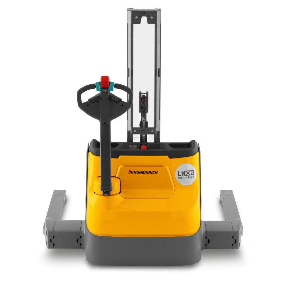 Immagine del prodotto n. 2: Elevatore elettrico Jungheinrich EJC 110bi E, montante singolo, altezza di sollevamento 2.030 mm, portata 1.000 kg, idraulico proporzionale, distanza tra le razze di 1.270 mm