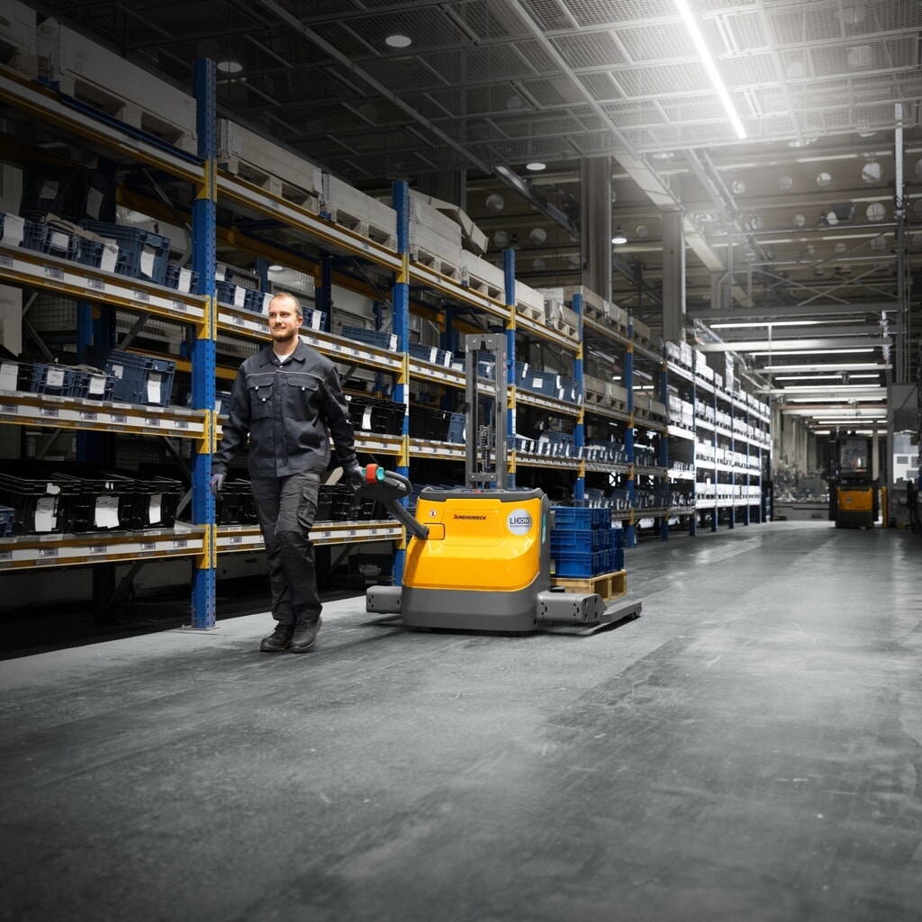 Immagine del prodotto n. 8: Jungheinrich stoccatore elettrico EJC 110bi E, montante singolo, altezza di sollevamento 1.230 mm, portata 1.000 kg, idraulico proporzionale, distanza tra le razze di 891 mm