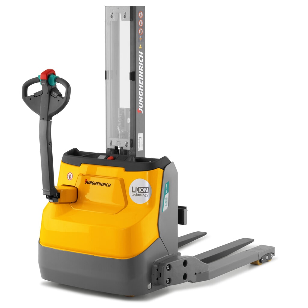 Immagine del prodotto n. 1: Jungheinrich stoccatore elettrico EJC 110bi E, montante singolo, altezza di sollevamento 1.230 mm, portata 1.000 kg, idraulico proporzionale, distanza tra le razze di 891 mm