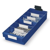 Etichette per contenitori per scaffali in polipropilene senza apertura frontale, bianche