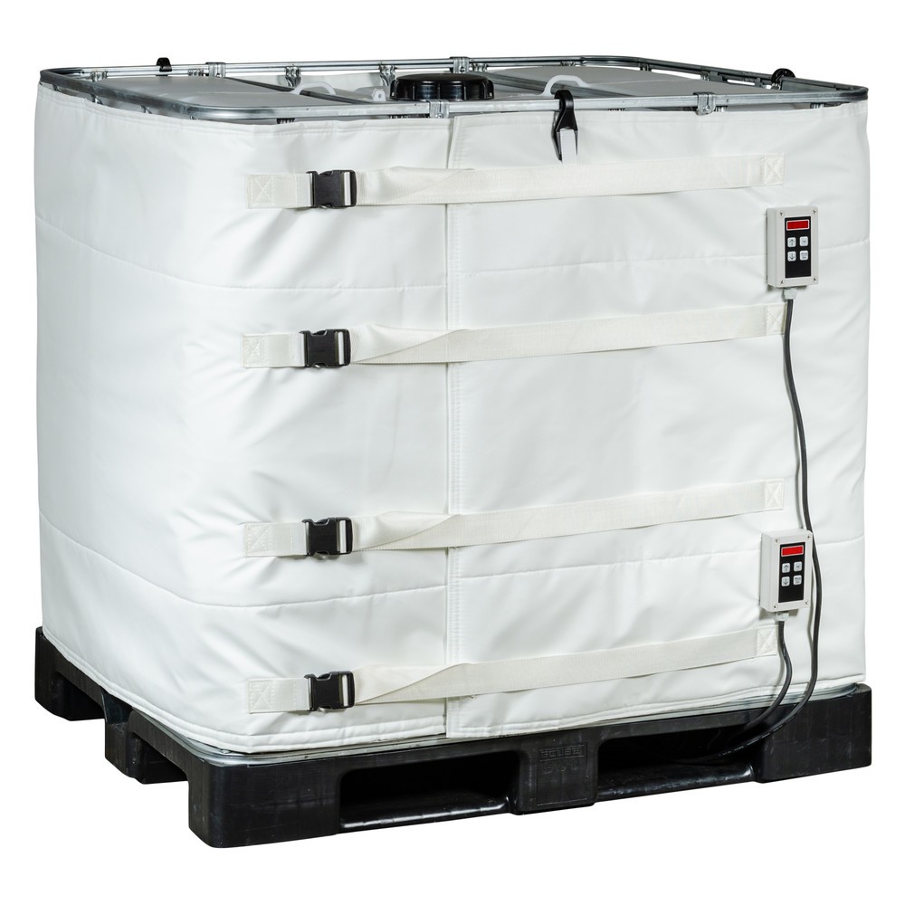 Immagine del prodotto: Fascia riscaldante per contenitori IBC Kuhlmann per l'industria alimentare e farmaceutica, 1.000 l, 2 regolatori digitali, 0-90 ºC, 230 V, 2x 1.000 W, LxA 4.400 x 1.000 mm