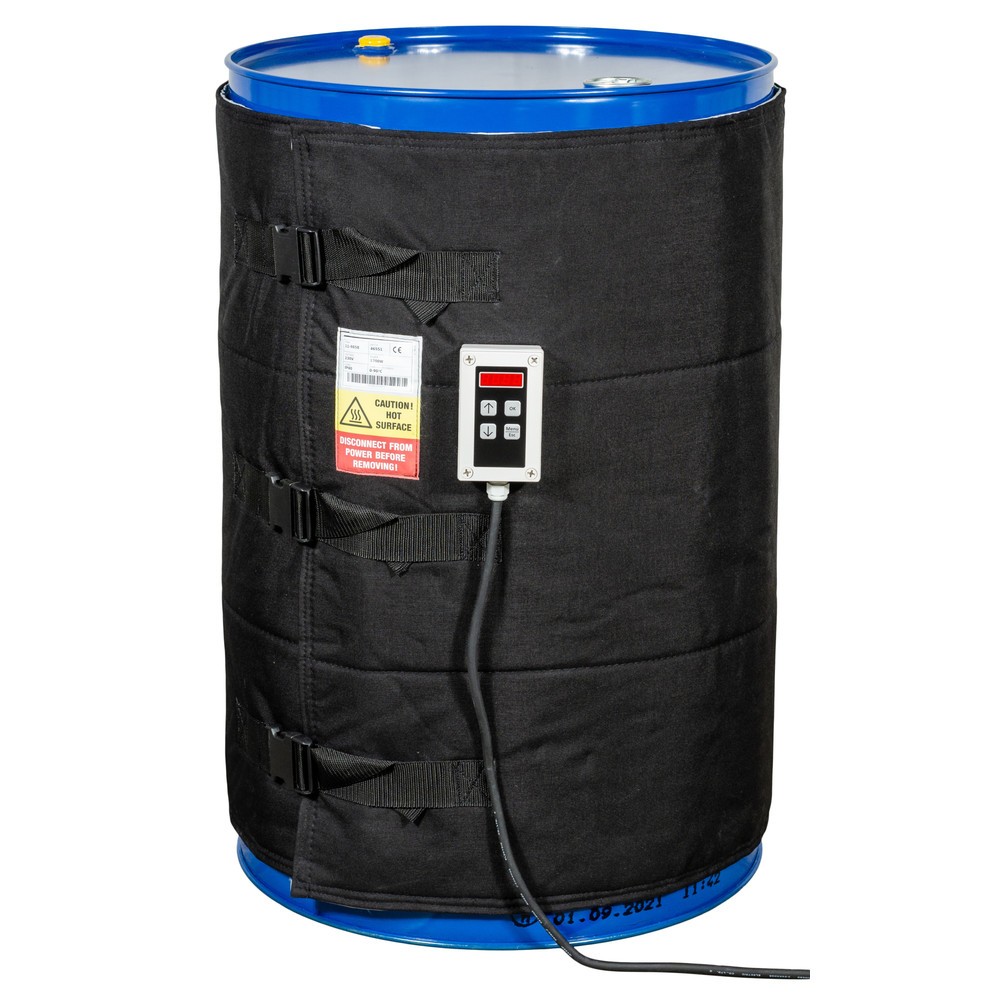 Immagine del prodotto: Fascia riscaldante per fusti Kuhlmann con regolatore digitale, 200-220 l, 0-90 ºC, 230 V, 1.200 W, LxA 1.990 x 800 mm
