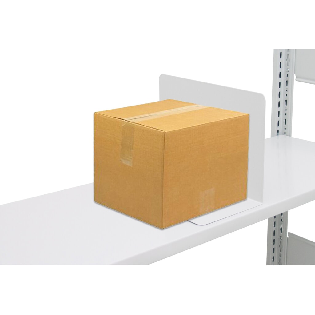 Fermalibro per scaffalature a ripiani SCHULTE, grigio chiaro, HxD 200 x 600 mm Immagine del prodotto n. 2: Fermalibro per scaffalature a ripiani SCHULTE, grigio chiaro, HxD 200 x 600 mm