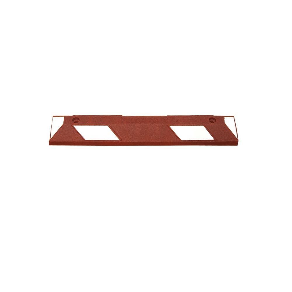Immagine del prodotto: Park-Aid® fermo ruota, marrone rossastro con strisce riflettenti bianche, larghezza 900mm