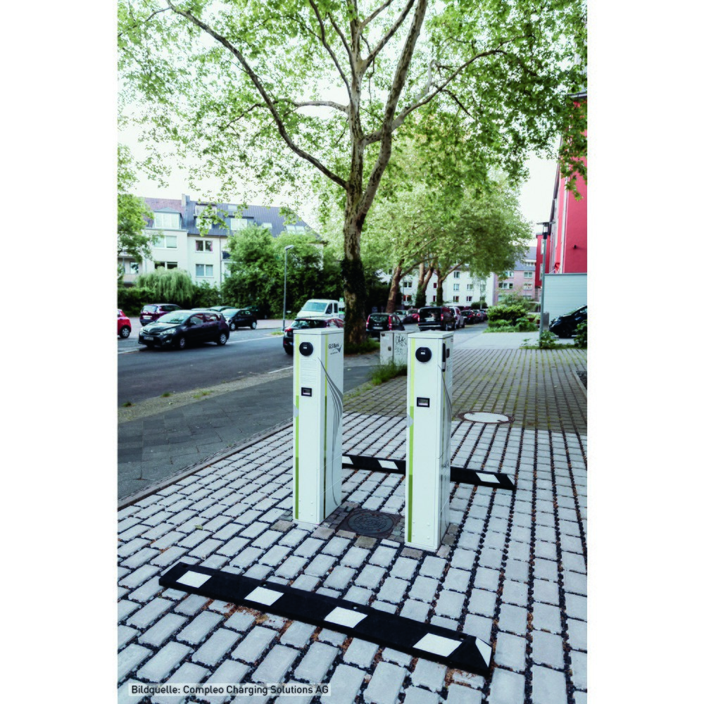 Immagine del prodotto n. 4: Fermaruote Park-AID®, nero con strisce bianche riflettenti, larghezza 1.800 mm