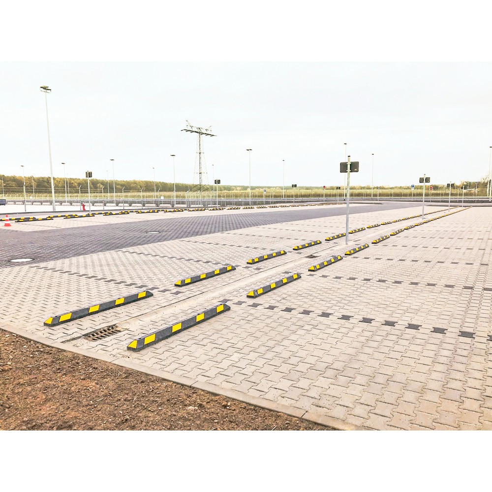 Immagine del prodotto n. 3: Park-Aid® fermo ruota, marrone rossastro con strisce riflettenti bianche, larghezza 900mm