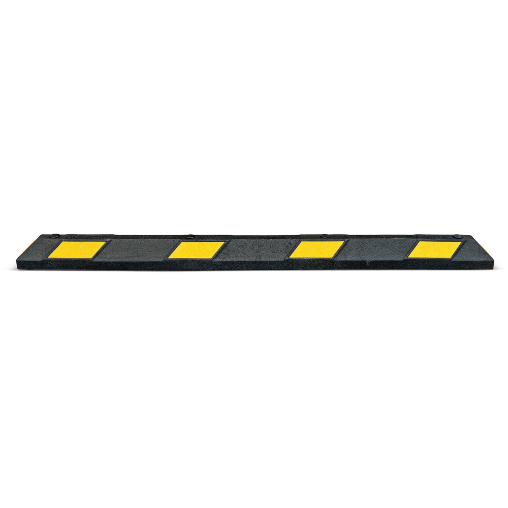 Immagine del prodotto: Park-Aid® fermo ruota nero con nastro riflettente giallo, larghezza 1800 mm