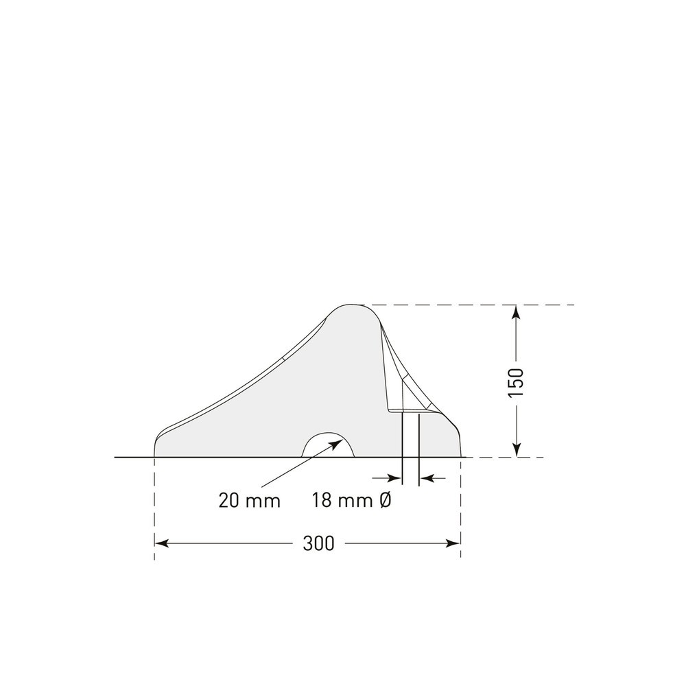 Immagine del prodotto n. 2: Fermo ruota Heavy Duty, nero, AxLxP 150 x 1.000 x 300 mm