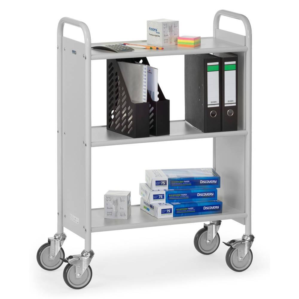 Carrello porta-cartelle per 100 cartelle + piano di appoggio raccoglitori