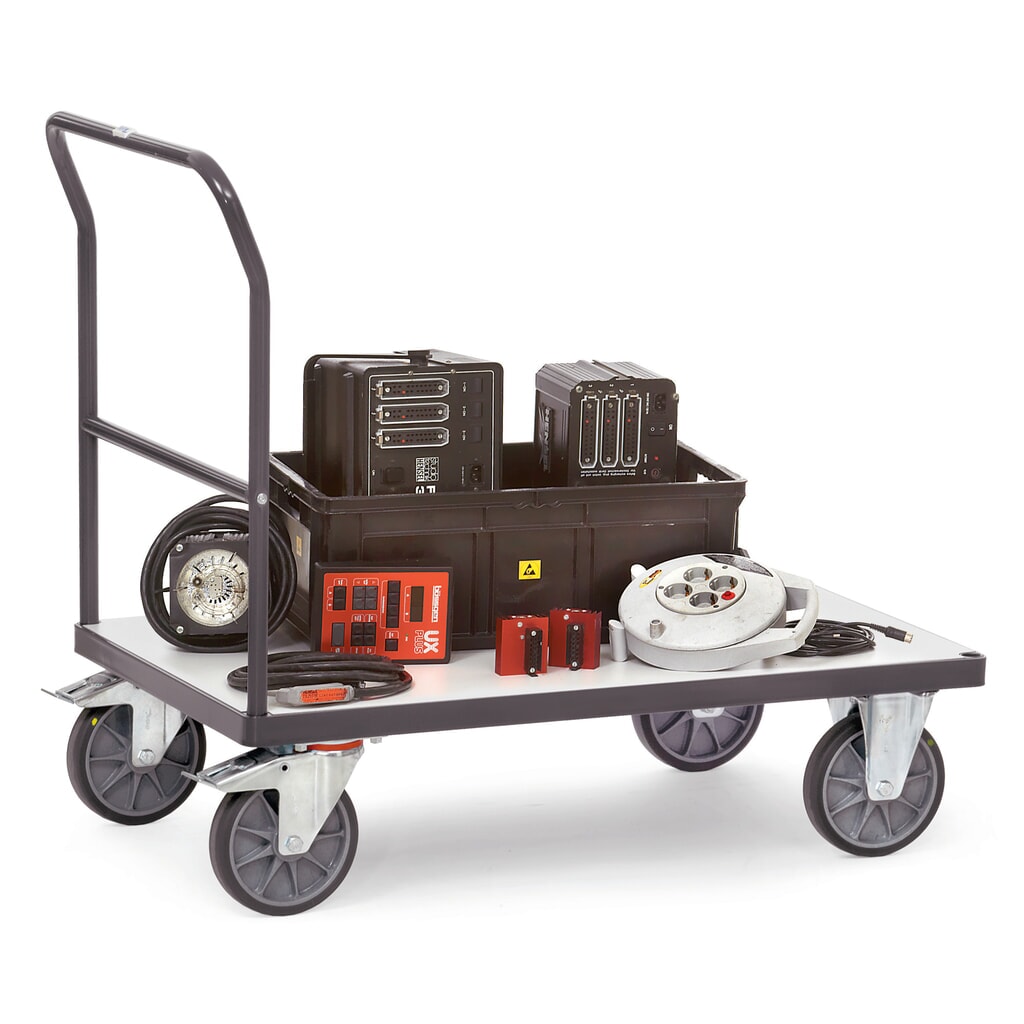 Immagine del prodotto n. 3: fetra® carrello a piattaforma ESD, con area di carico in legno LxP 500 x 850 mm, capacità di carico 500 kg