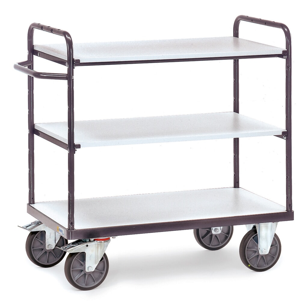 fetra® carrello da pavimento ESD, con pavimenti in legno, 3 zone di carico da 500 x 850 mm, altezza costruttiva 1,111 mm Immagine del prodotto: fetra® carrello da pavimento ESD, con pavimenti in legno, 3 zone di carico da 500 x 850 mm, altezza costruttiva 1,111 mm