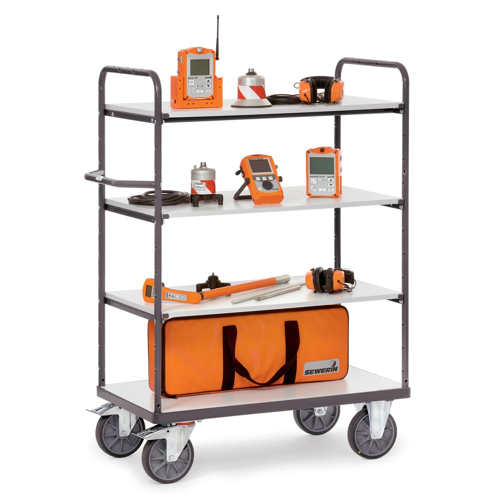 Immagine del prodotto n. 2: fetra® carrello da pavimento ESD, con pavimenti in legno, 4 zone di carico da 500 x 850 mm, altezza costruttiva 1.511 mm
