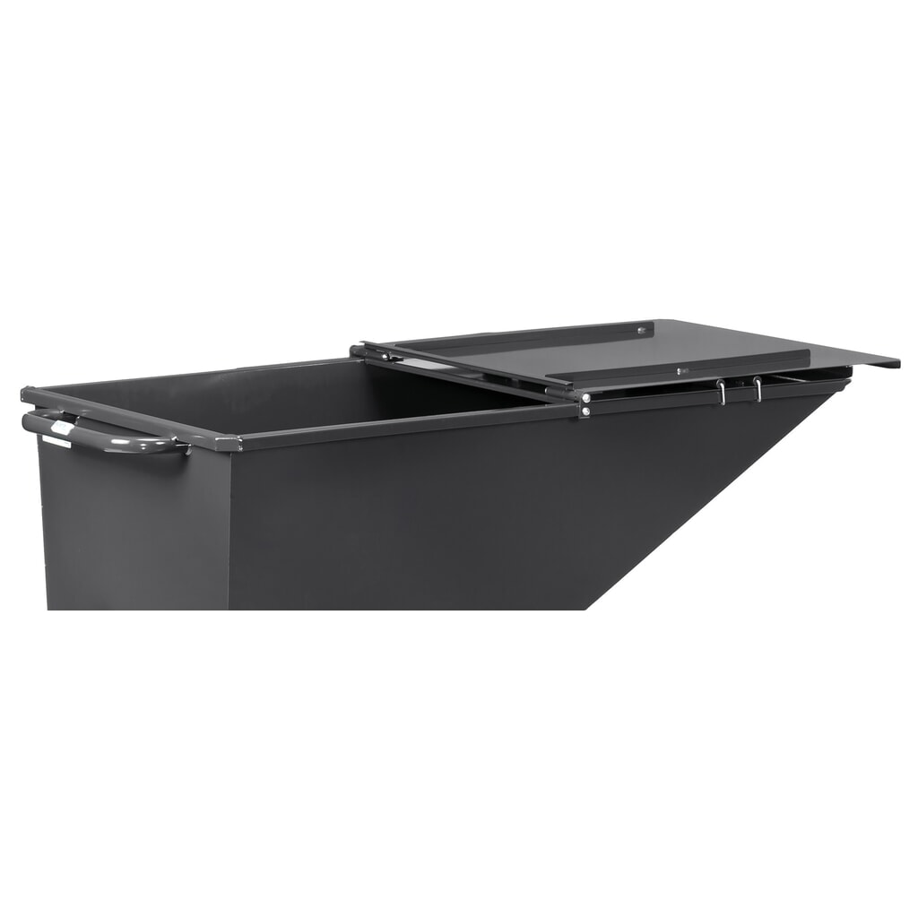 Immagine del prodotto n. 4: Coperchio pieghevole per mezzo ribaltatore fetra®, con ruote, grigio antracite, 0,25 m³