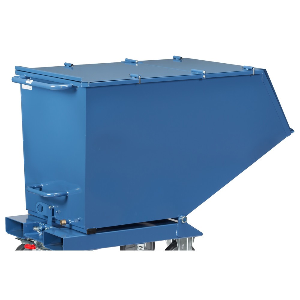 Immagine del prodotto: Coperchio pieghevole per mezzo ribaltatore fetra®, con ruote, blu, 0,45 m³