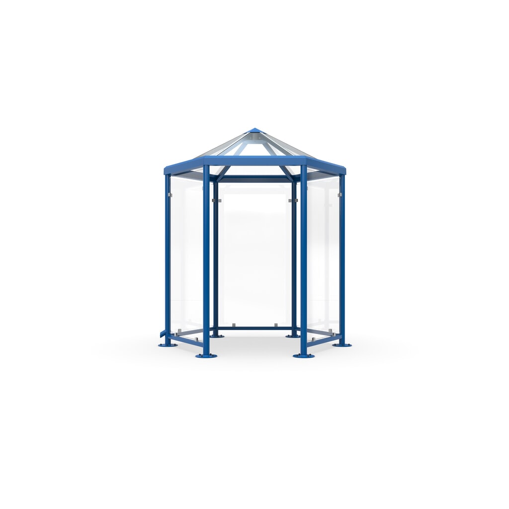 Immagine del prodotto: Gazebo affumicatore con tettuccio spiovente, senza pareti laterali, esagonale, Blu genziana