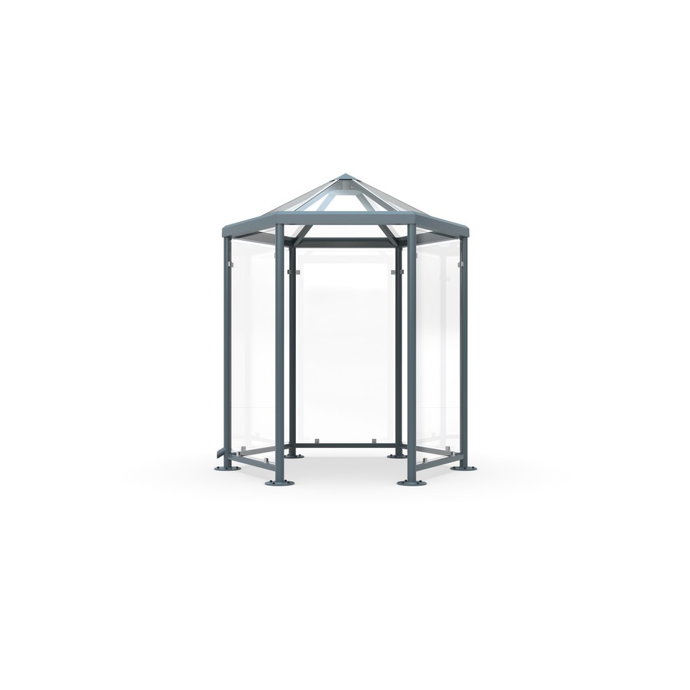 Immagine del prodotto: Gazebo affumicatore con tettuccio spiovente, senza pareti laterali, esagonale, grigio ferro