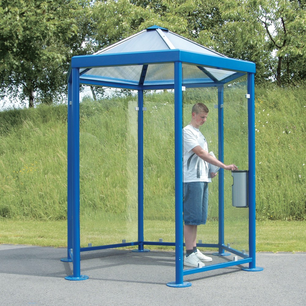 Gazebo affumicatore con tettuccio spiovente, senza pareti laterali, esagonale