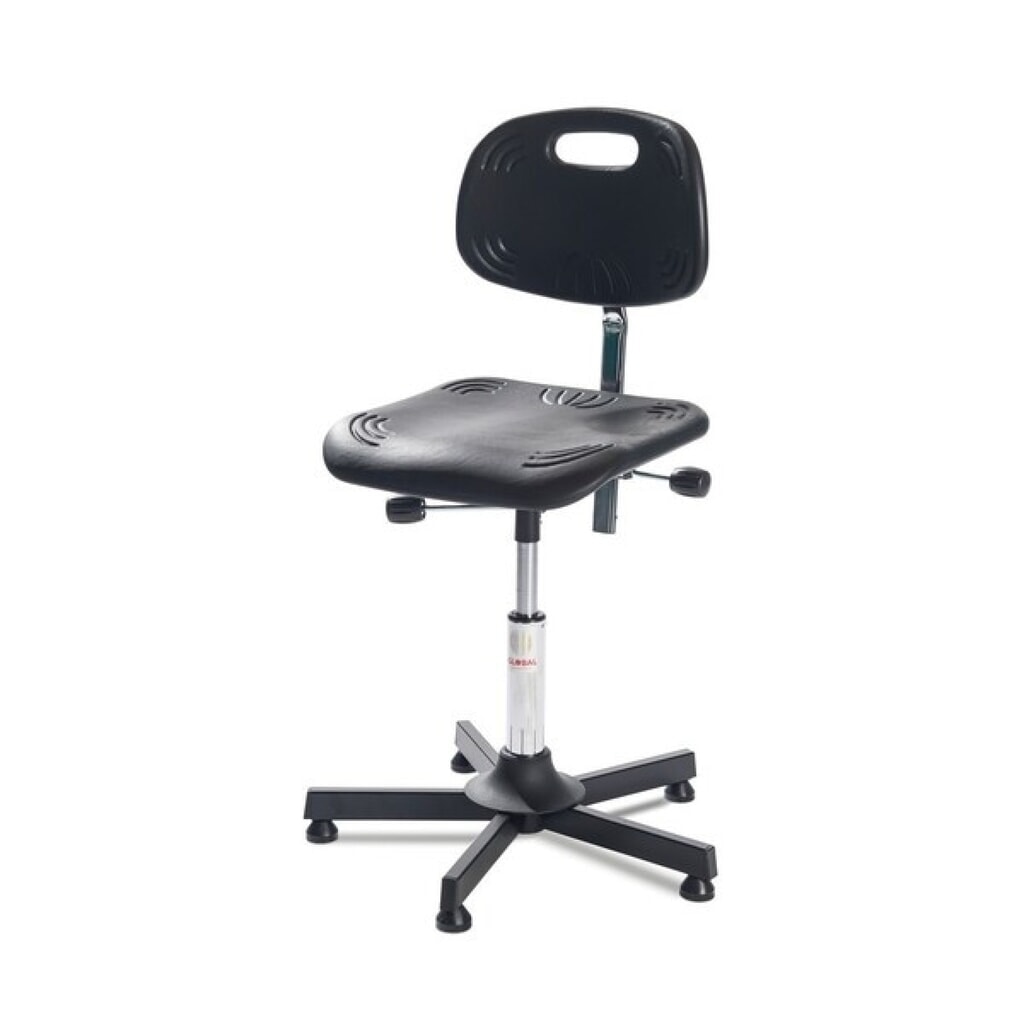 Global Stole A/S Sedia girevole da lavoro Classic, sedile sagomato in PU, altezza seduta 480-610 mm, piedini, base in materiale plastico Immagine del prodotto n. 5: Global Stole A/S Sedia girevole da lavoro Classic, sedile sagomato in PU, altezza seduta 480-610 mm, piedini, base in materiale plastico