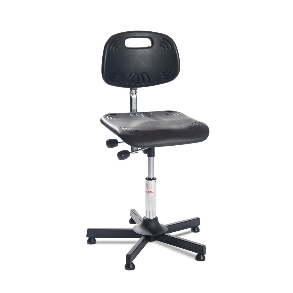 Immagine del prodotto n. 1: Global Stole A/S Sedia girevole da lavoro Classic, sedile sagomato in PU, altezza seduta 520-650 mm, piedini, base in acciaio