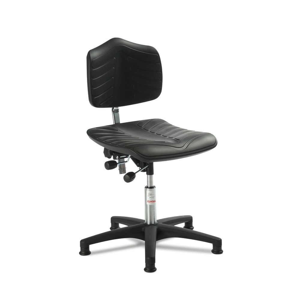 Immagine del prodotto n. 1: Global Stole A/S Sedia girevole da lavoro Premium, sedile sagomato in PU super soft, altezza seduta 570-760 mm, piedini, base in materiale plastico