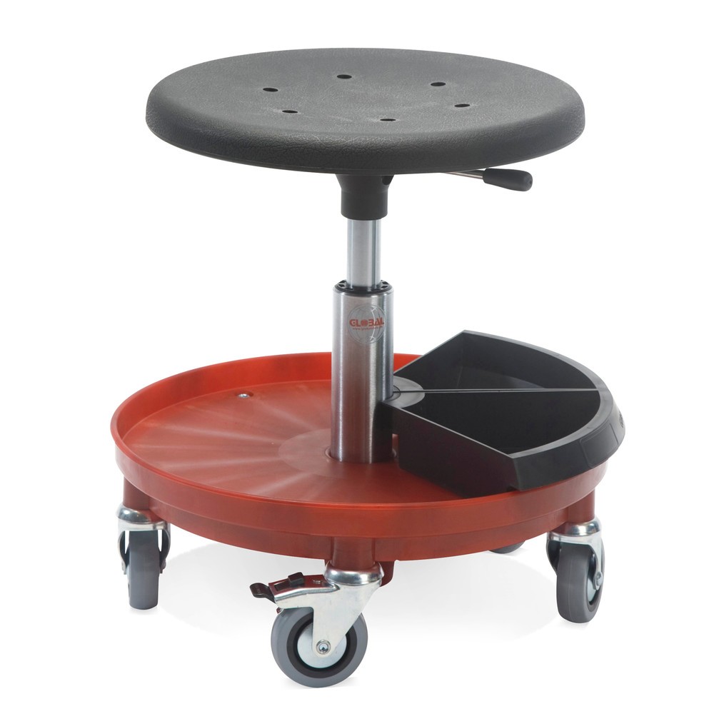 Immagine del prodotto n. 1: Global Stole A/S Sgabello, sedile sagomato in materiale plastico Ø 350 mm, altezza seduta 290-360 mm, base in materiale plastico, rosso