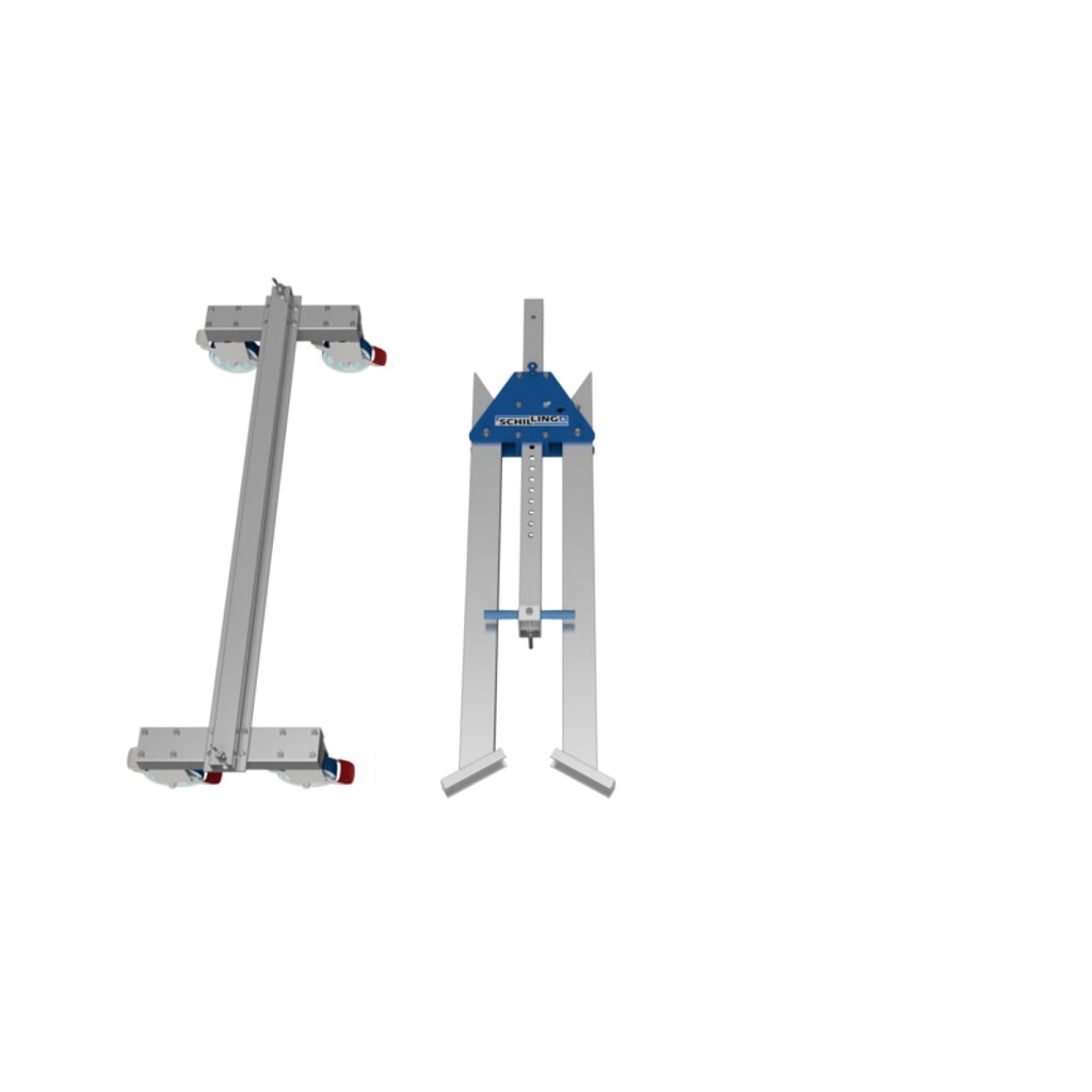 Immagine del prodotto n. 2: Gru a portale in alluminio con doppia traversa divisibile, mobile, punto di aggancio 2.613-3.363 mm, portata 3.000 kg