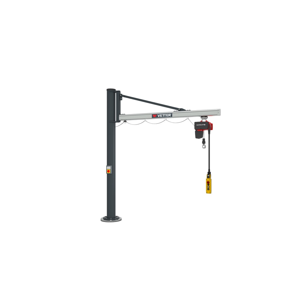 Immagine del prodotto n. 4: Gru orientabile VETTER® incl. paranco elettrico a catena LIFTKET, versione a colonna, sbraccio 2.900 mm, portata 125 kg