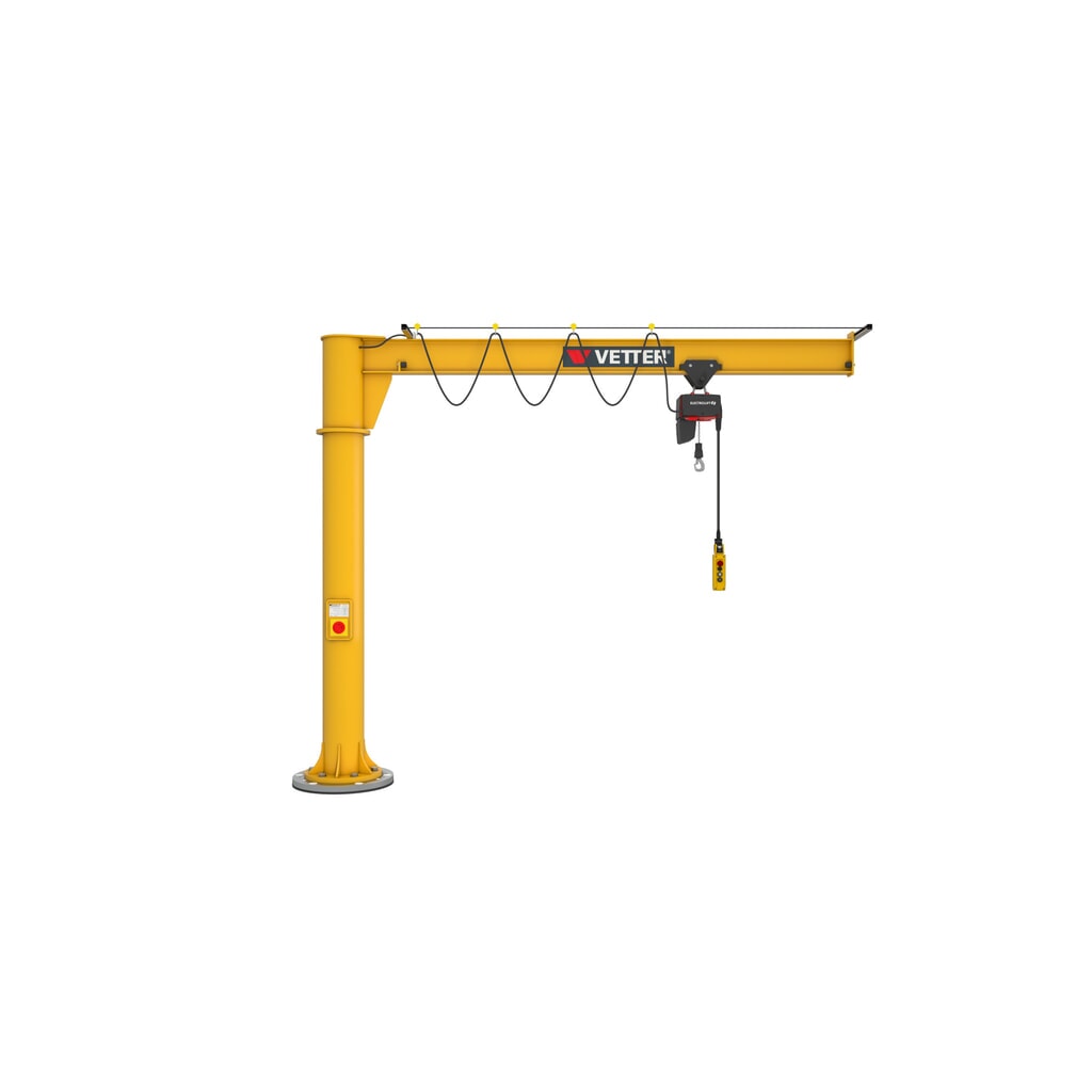 Immagine del prodotto: Gru orientabile VETTER® incl. paranco elettrico a catena LIFTKET, versione a colonna, raggio di rotazione 360°, sbraccio 3.000 mm, portata 125 kg