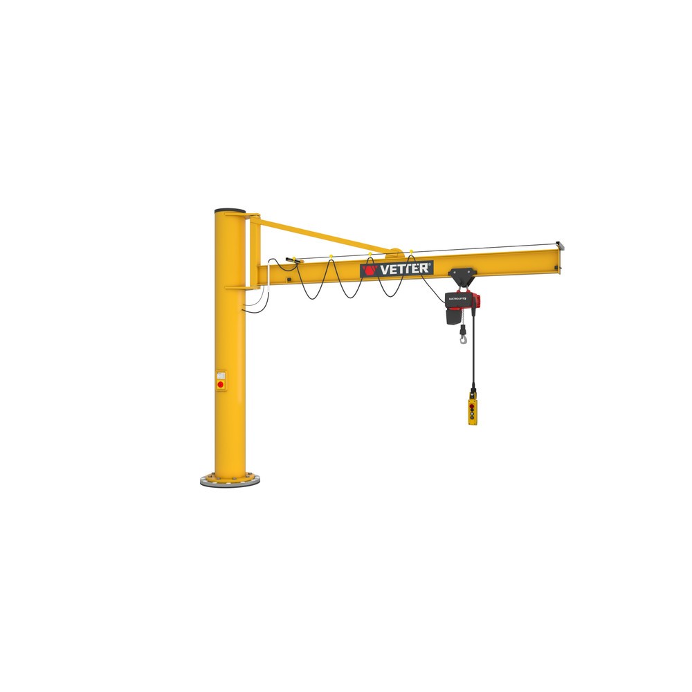 Immagine del prodotto n. 3: Gru orientabile VETTER® incl. paranco elettrico a catena LIFTKET, versione a colonna con ancoraggio, incl. materiale di fissaggio, sbraccio 3.000 mm, portata 250 kg