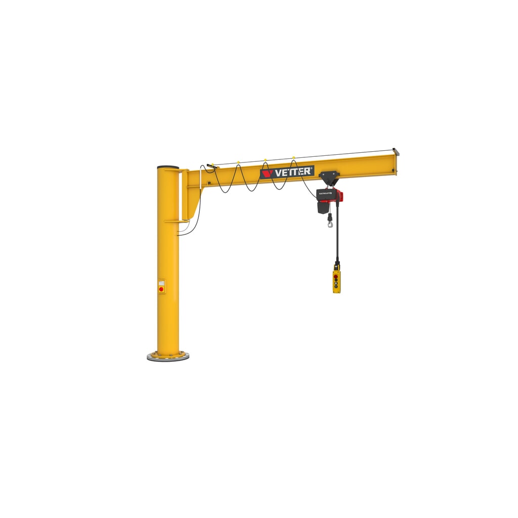 Immagine del prodotto n. 4: Gru orientabile VETTER® incl. paranco elettrico a catena LIFTKET, versione a colonna, ribassata, incl. materiale di fissaggio, sbraccio 3.000 mm, portata 125 kg