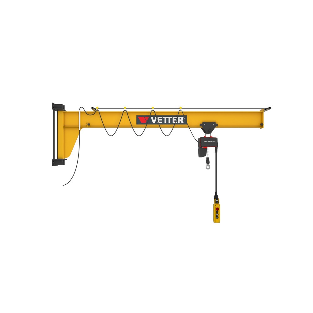 Immagine del prodotto: Gru orientabile VETTER® incl. paranco elettrico a catena LIFTKET, versione da parete, ribassata, sbraccio 3.000 mm, portata 125 kg