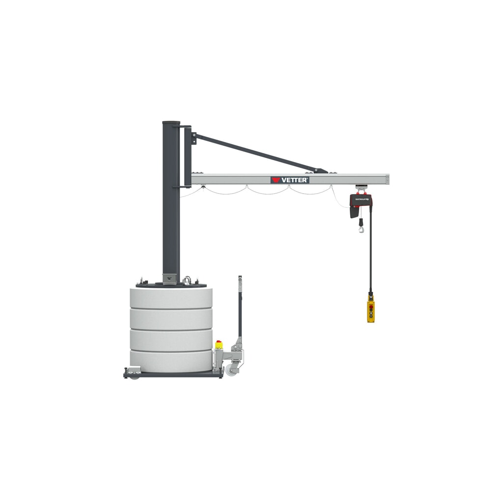 Immagine del prodotto n. 1: Gru orientabile VETTER® incl. paranco elettrico a catena LIFTKET, raggio di rotazione 270°, sbraccio 3.900 mm, portata 125 kg